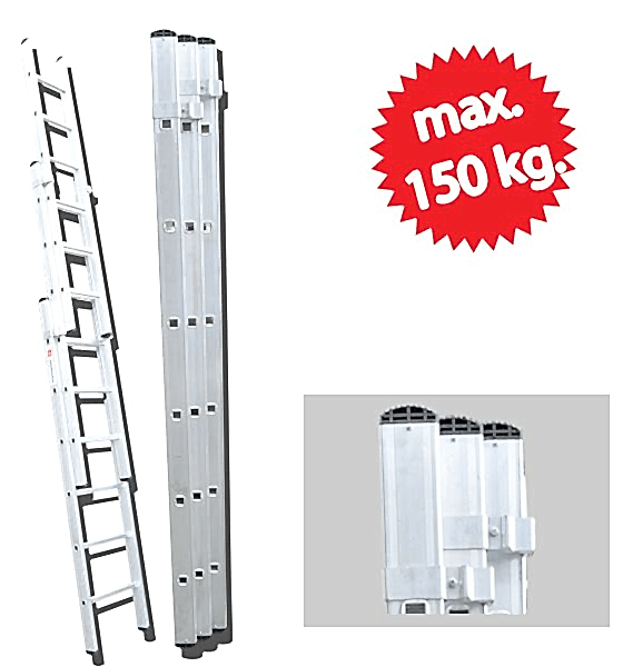 ÜÇ PARÇALI ALÜMİNYUM SÜRGÜLÜ MERDİVEN (PTT)